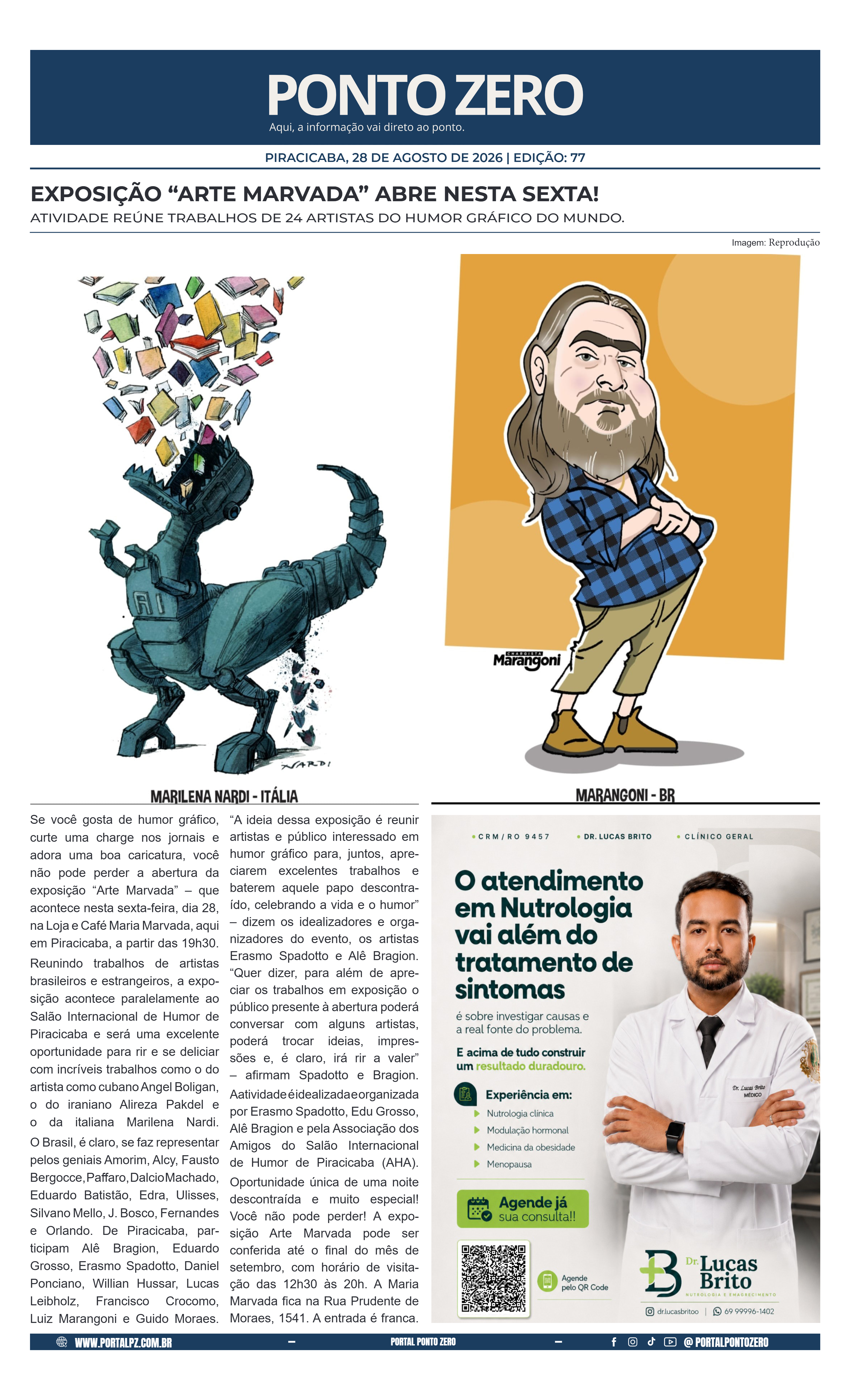 Capa de JornalPontoZero - Ed. 77 - 28-08-2026